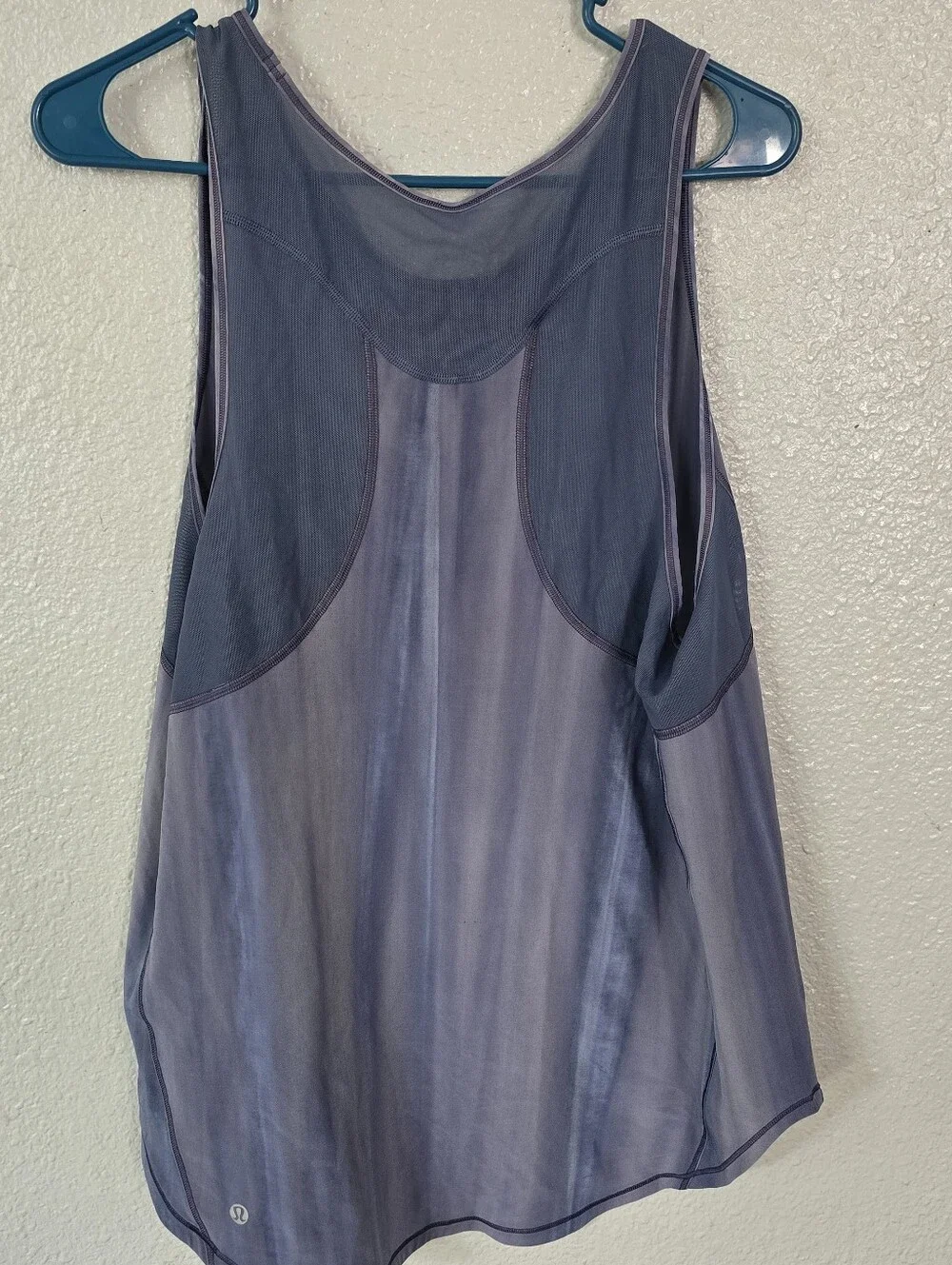 Lululemon Sculpt TankBrushed Spray Dye White Code Blue